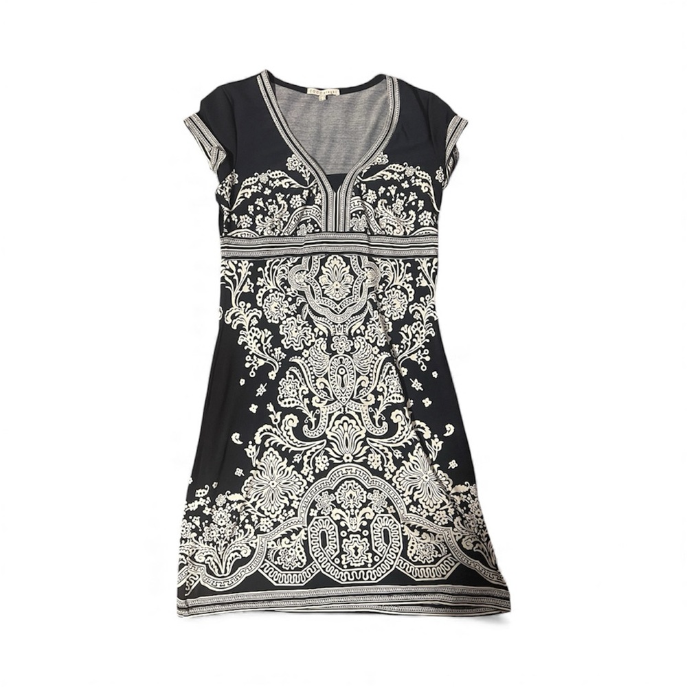 Elegant Black and White Patterned Dress